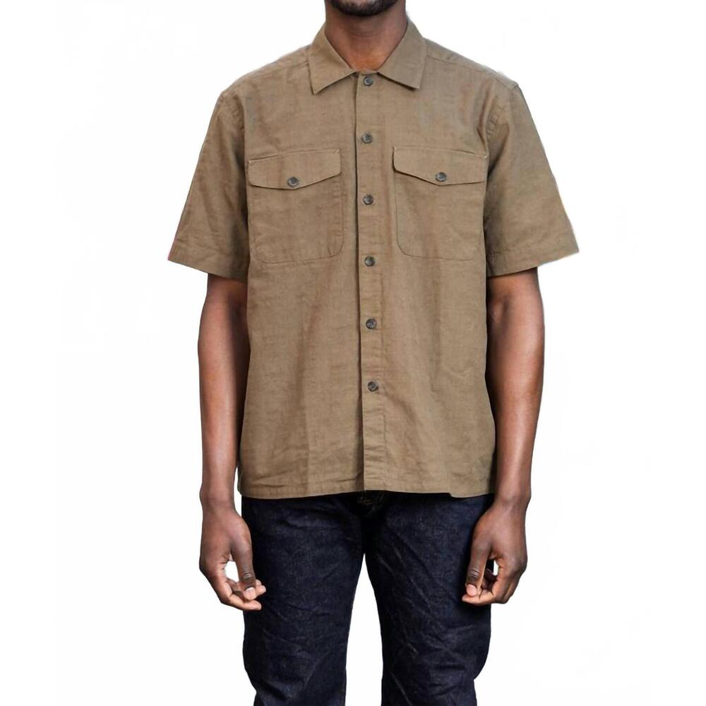 NEW 3SIXTEEN safari shirt in drab barkcloth